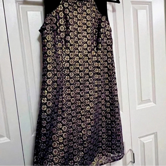 Juicy Couture Gold Overlay Embroidered Black Dress Size 4 - Picture 8 of 12